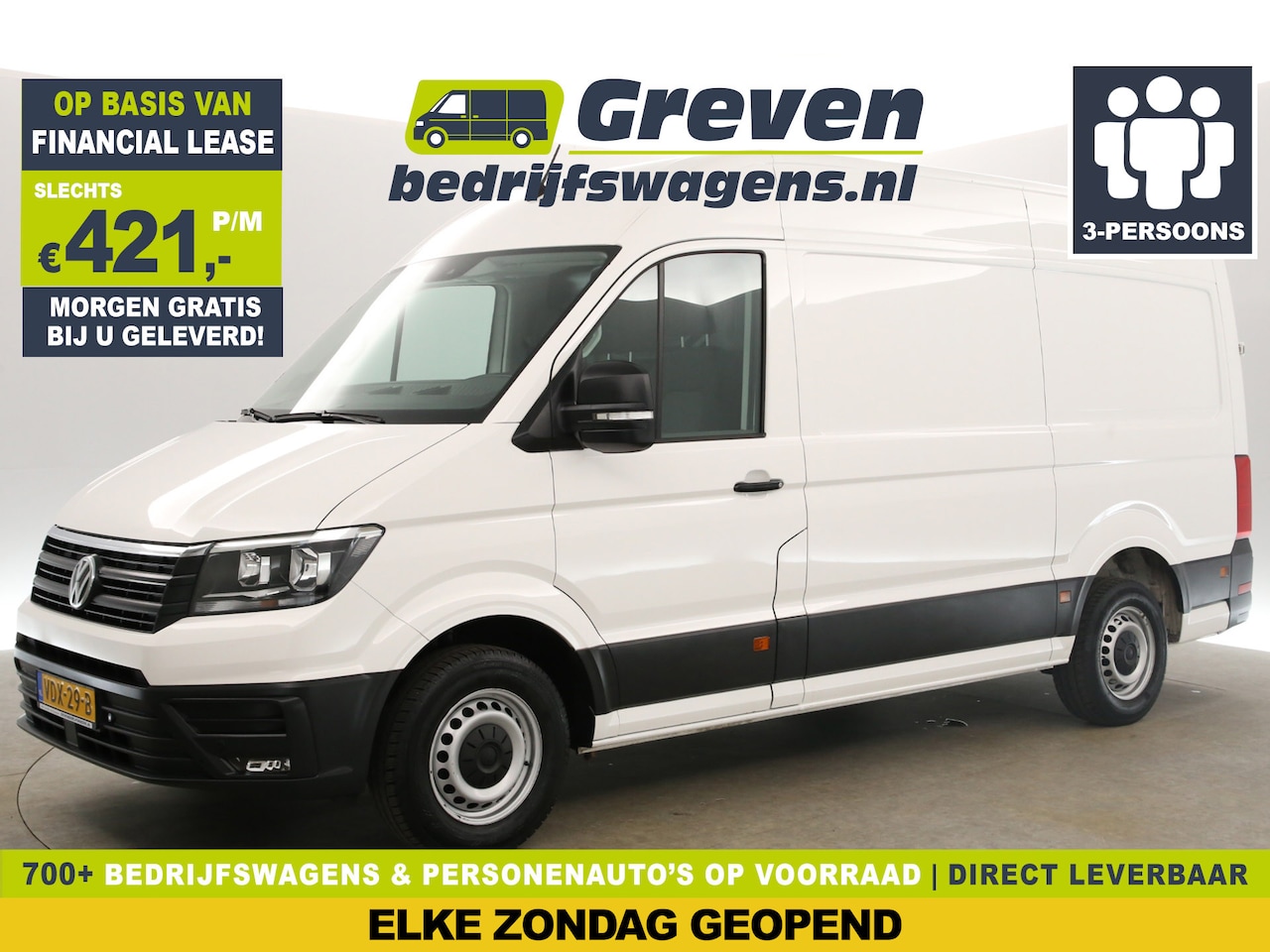 Volkswagen Crafter - 30 2.0 TDI L3H3 140PK Airco Cruise Carplay Navigatie PDC 3 Persoons Elektrpakket - AutoWereld.nl