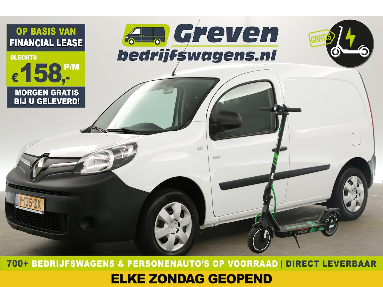 Renault Kangoo - Z.E. L1H1 Huur-Accu 33 kWh Gratis E-Step! | Elektrisch Automaat Airco Cruise Elektrpakket - AutoWereld.nl