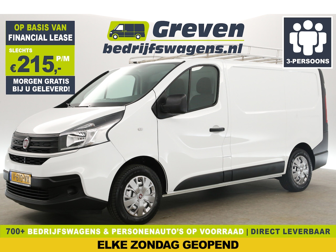 Fiat Talento - 1.6 MJ EcoJet L1H1 Airco Cruise Navigatie 3 Persoons Imperiaal Elektrpakket Trekhaak - AutoWereld.nl