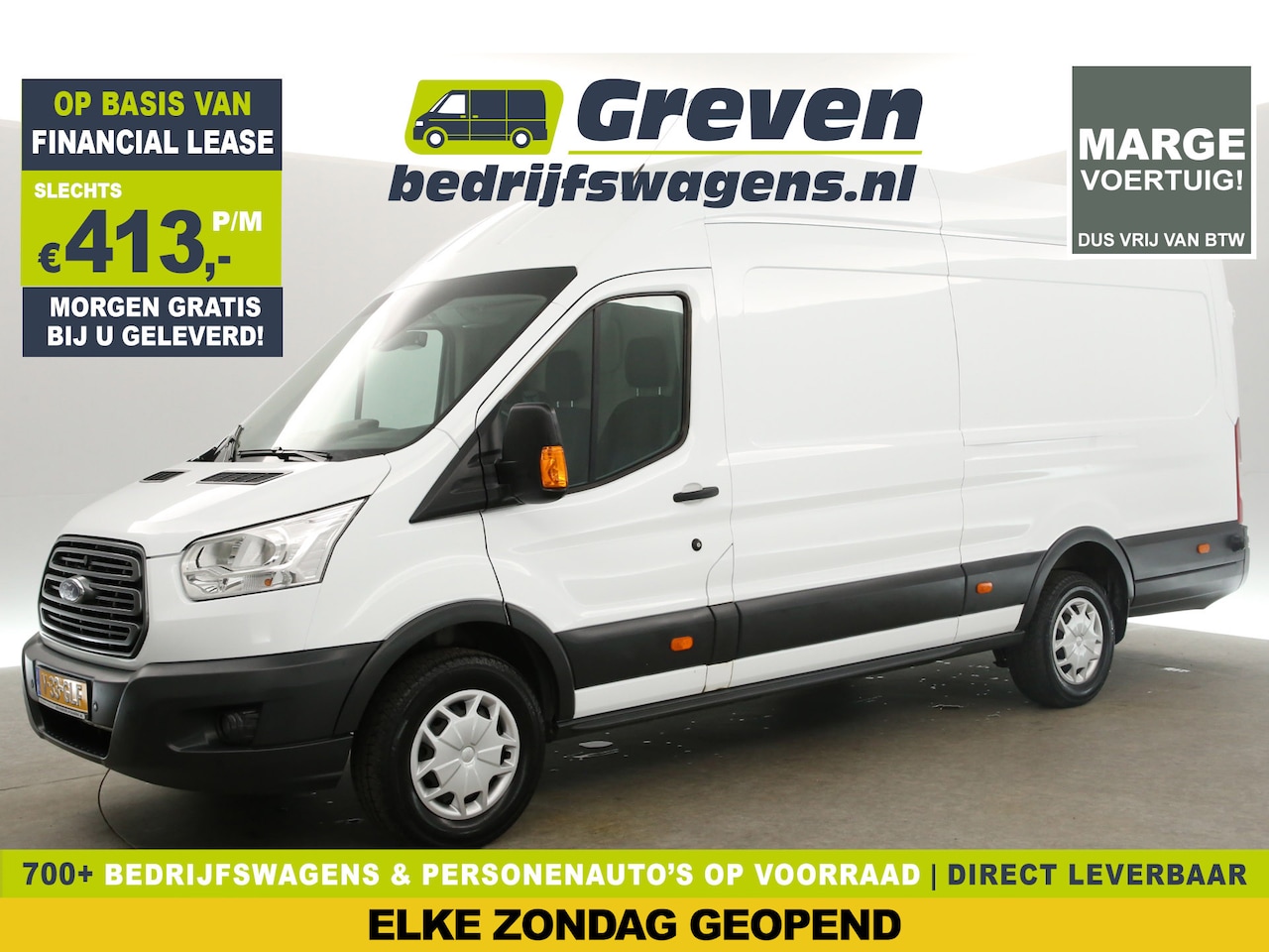 Ford Transit - 350 2.0 TDCI L4H3 | Marge | 170PK | 2800KG Trekgew. | Airco Cruise Camera PDC 3 Persoons T - AutoWereld.nl