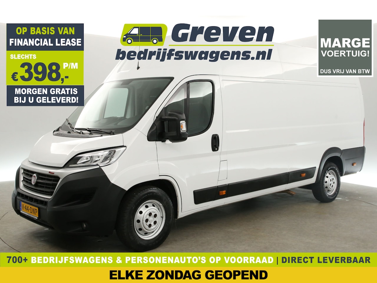 Fiat Ducato - 35H 2.3 MultiJet L4H3 | Marge | 177PK 3000KG Trekgew. Airco Camera Cruise Navi 3 Persoons - AutoWereld.nl