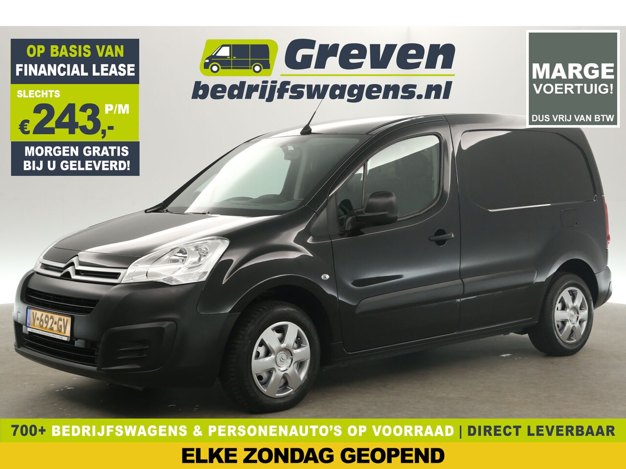 Citroën Berlingo - 1.6 BlueHDI L1H1 | Marge | Airco Carplay PDC Cruise Navigatie Elektrpakket Schuifdeur Trek - AutoWereld.nl