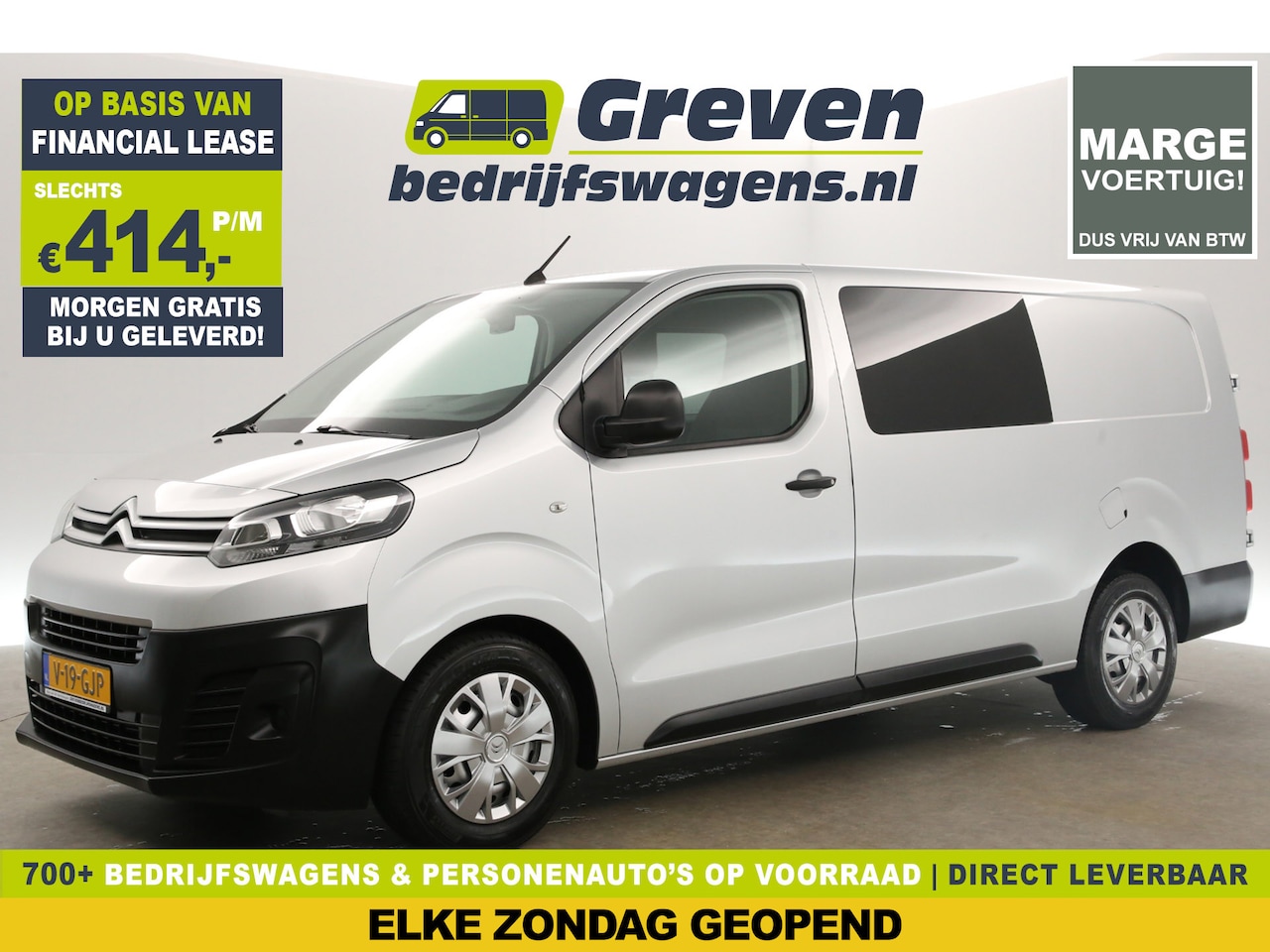 Citroën Jumpy - 2.0 BlueHDI L3H1 | Marge | Dubbele Cabine | 5 Persoons | Airco Carplay Cruise Navi PDC Ele - AutoWereld.nl