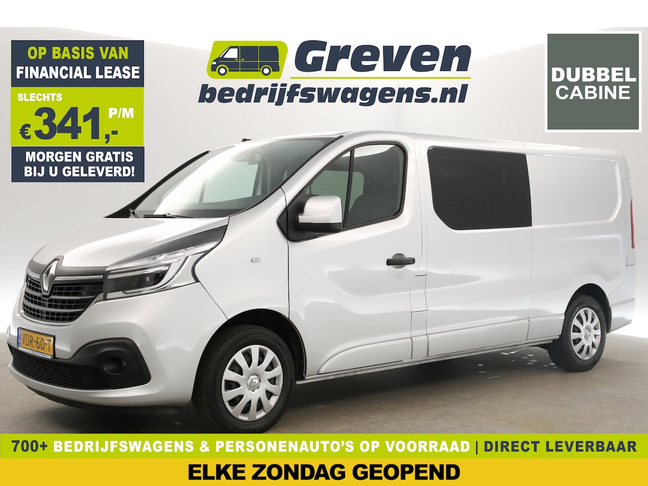 Renault Trafic - 2.0 dCi L2H1 Dubbele Cabine | 5 Persoons | Airco Camera Cruise Navi PDC Elektrpakket Trekh - AutoWereld.nl