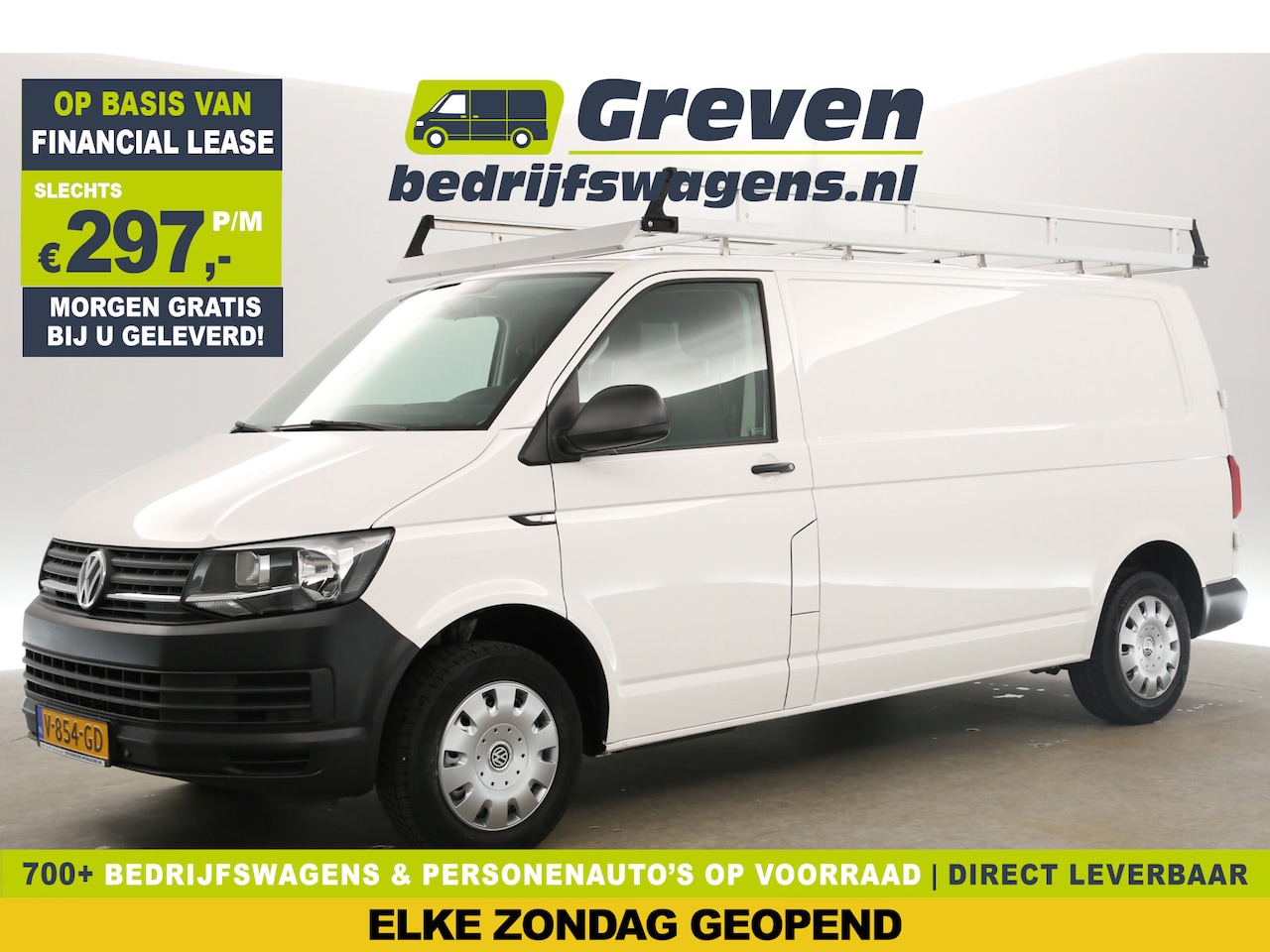 Volkswagen Transporter - 2.0 TDI L2H1 Airco Cruise Parkeersensoren Navigatie Imperiaal Trekhaak - AutoWereld.nl