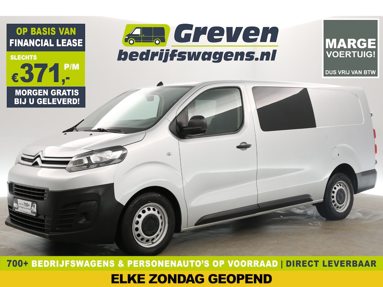 Citroën Jumpy - 2.0 BlueHDI L3H1 | Marge | Dubbele Cabine | 5 Persoons | Airco Cruise Carplay PDC Navi Tre - AutoWereld.nl