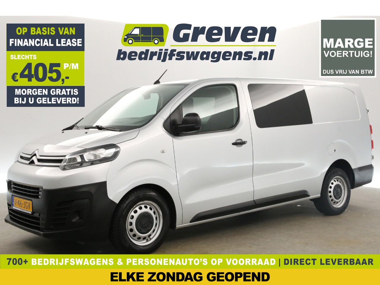 Citroën Jumpy - 2.0 BlueHDI L3H1 | Marge |  Dubbele Cabine | Airco Cruise Carplay Navi 5 Persoons PDC Elek - AutoWereld.nl