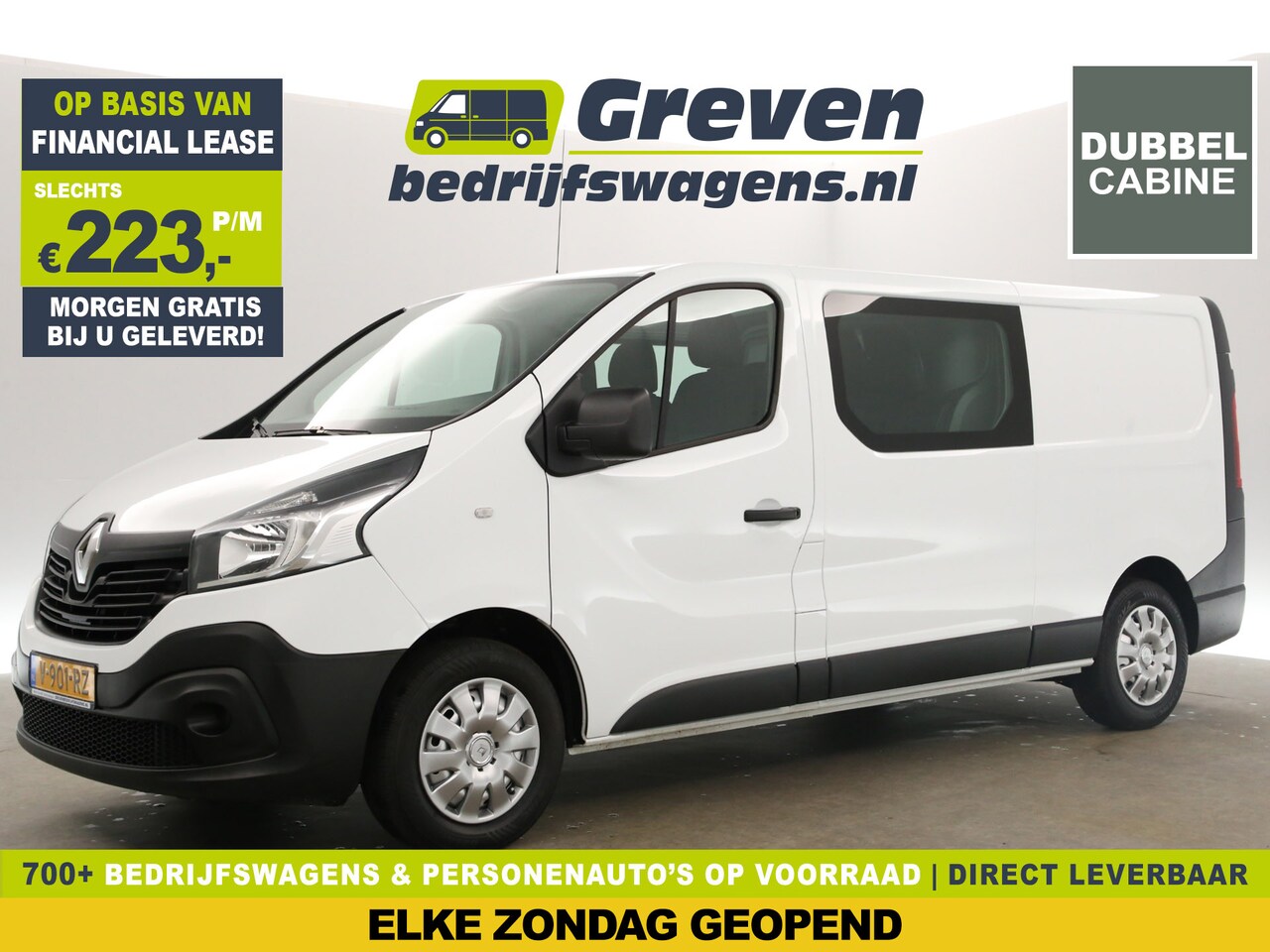 Renault Trafic - 1.6 dCi T29 L2H1 Dubbele Cabine | 6 Persoons | Airco Cruise PDC Elektrpakket Trekhaak - AutoWereld.nl