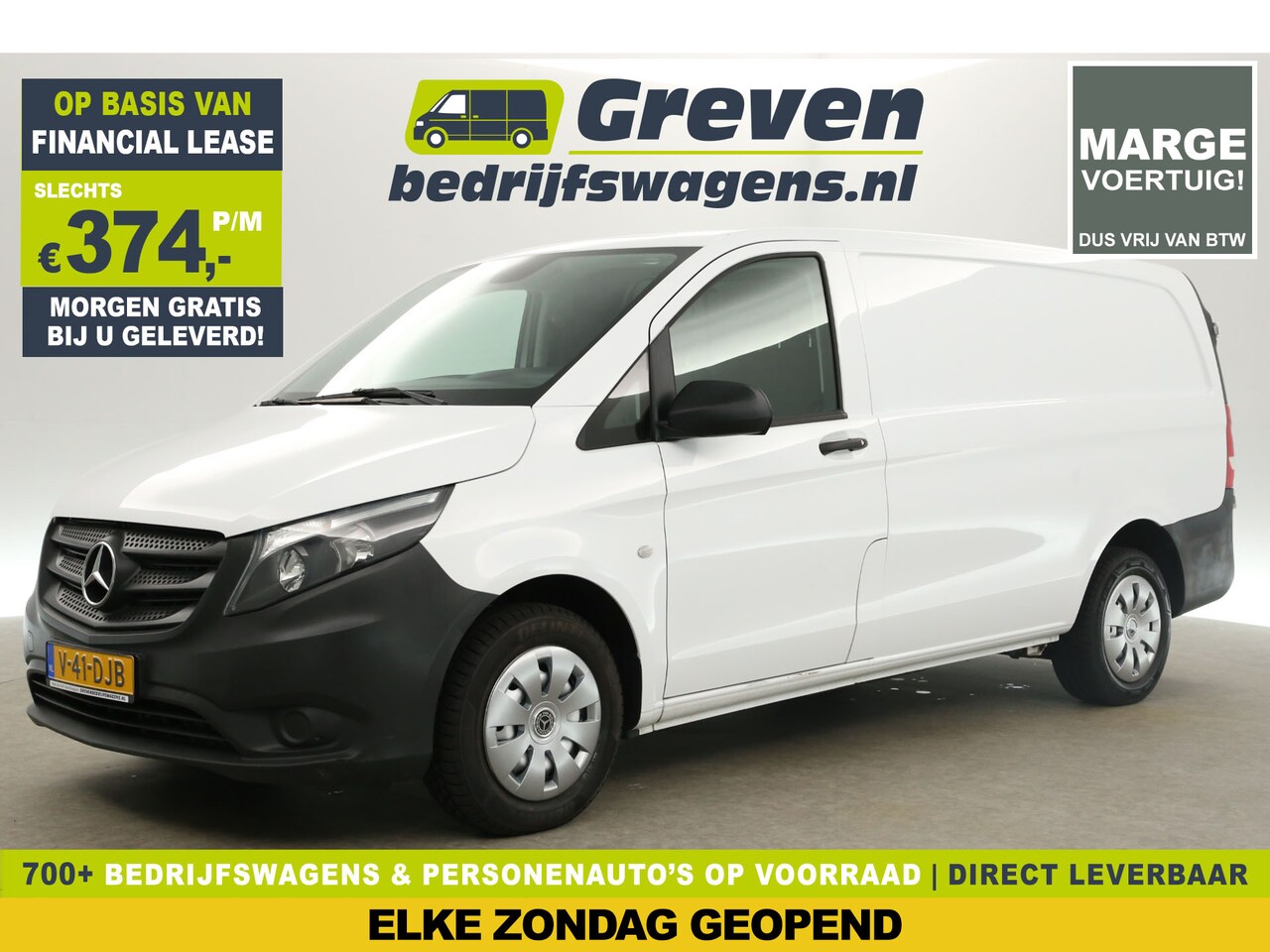 Mercedes-Benz Vito - 114 CDI Lang Marge Automaat Airco Camera Cruise Navi 3 Persoons Elektrpakket Schuifdeur - AutoWereld.nl