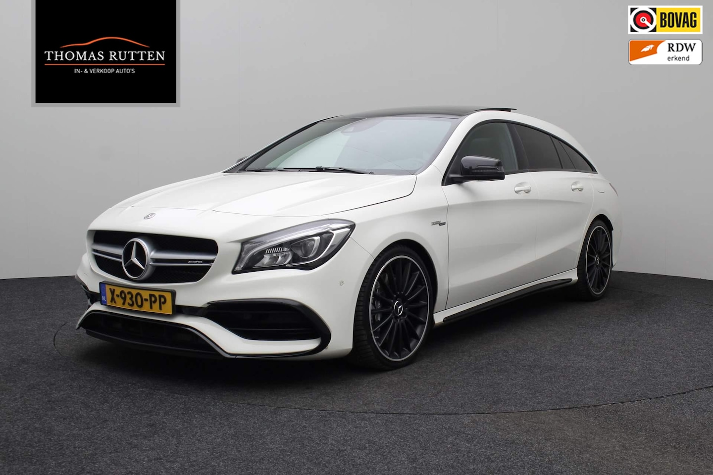 Mercedes-Benz CLA-klasse Shooting Brake - AMG A 45 4MATIC 2018 | Navigatie | Carplay | Harman Kardon | Schuif/Kantel Dak | Achteruit - AutoWereld.nl