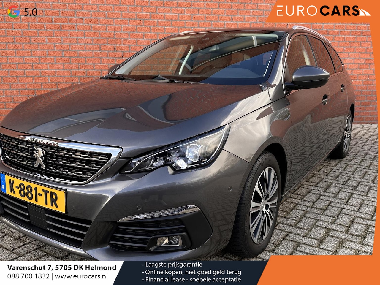 Peugeot 308 SW - 1.2 PureTech Blue Lease Allure Navigatie Afneembare trekhaak Parkeersensoren Cruise Contro - AutoWereld.nl