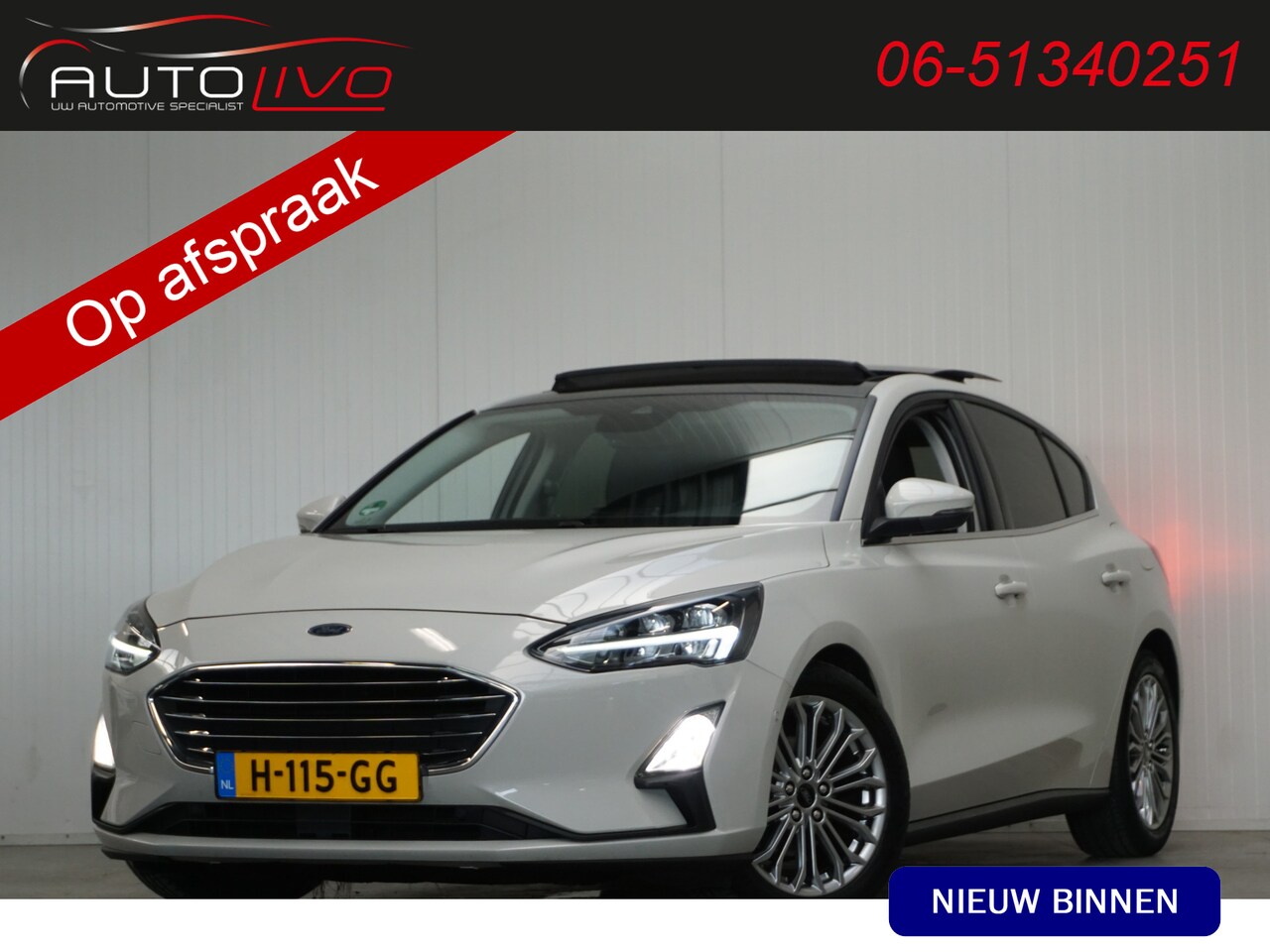 Ford Focus - 1.5 EcoBlue Titanium Business AUTOMAAT! BOM VOL! PANO NAV CLIMA CAMERA TREKHAAK etc. - AutoWereld.nl