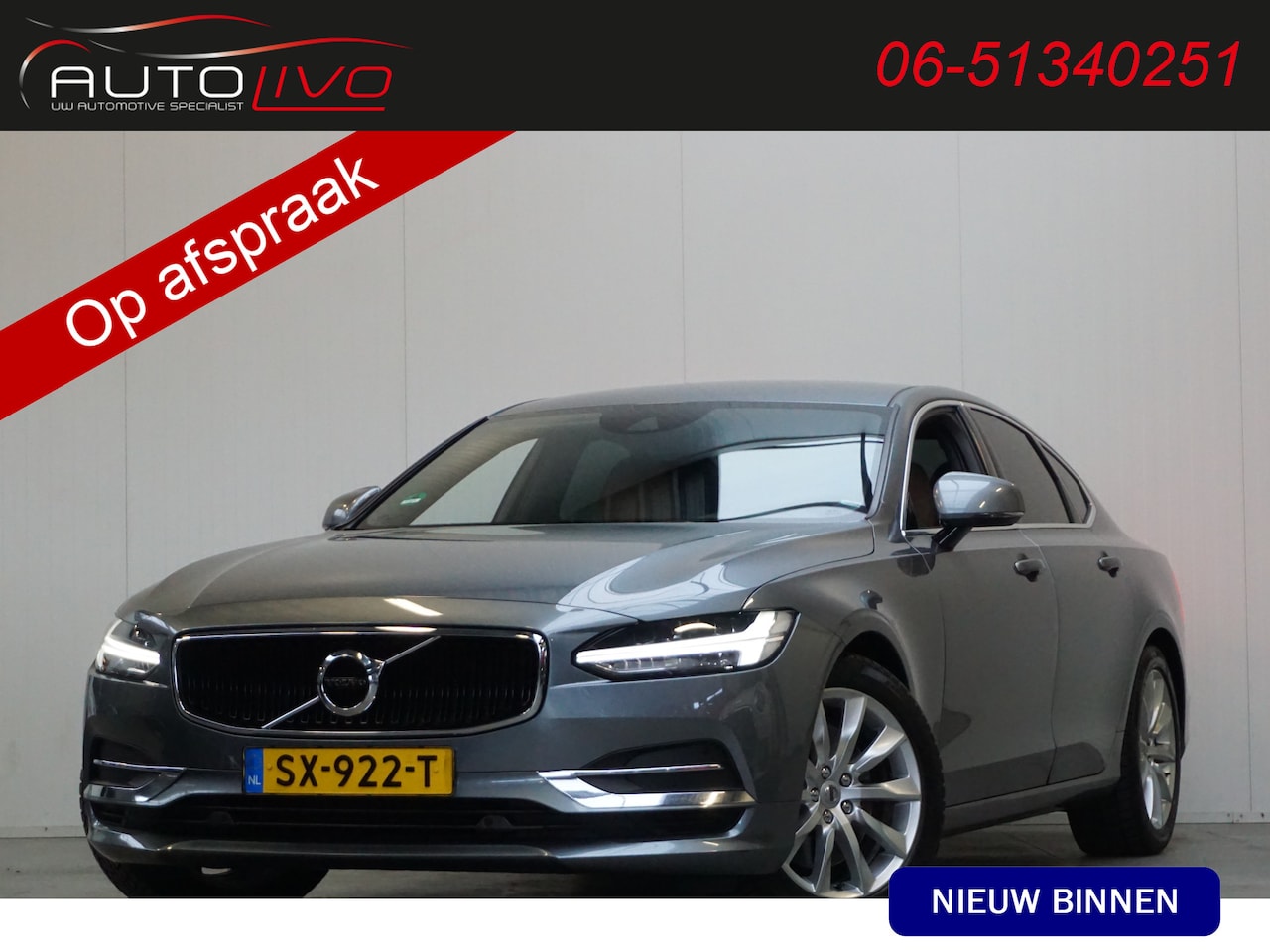 Volvo S90 - 2.0 T4 Momentum+ 190 PK! LED LEER ADAPTIVE CRUISE SIDE ASSIST etc. - AutoWereld.nl