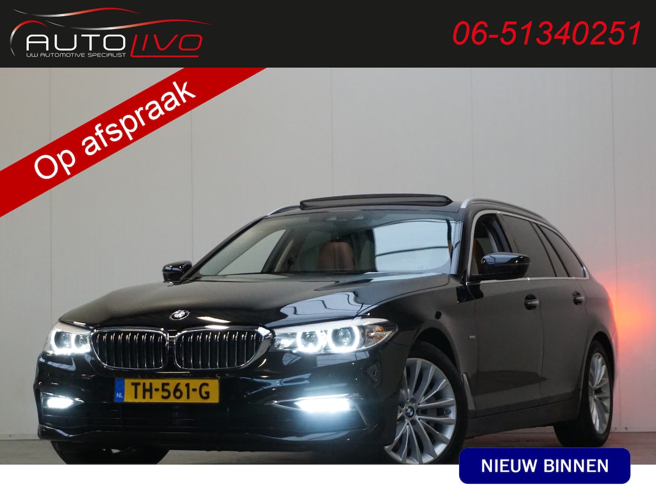 BMW 5-serie Touring - 530d xDrive High Executive 266 PK! PANO LEER G. NAVI XENON TREKHAAK etc. - AutoWereld.nl