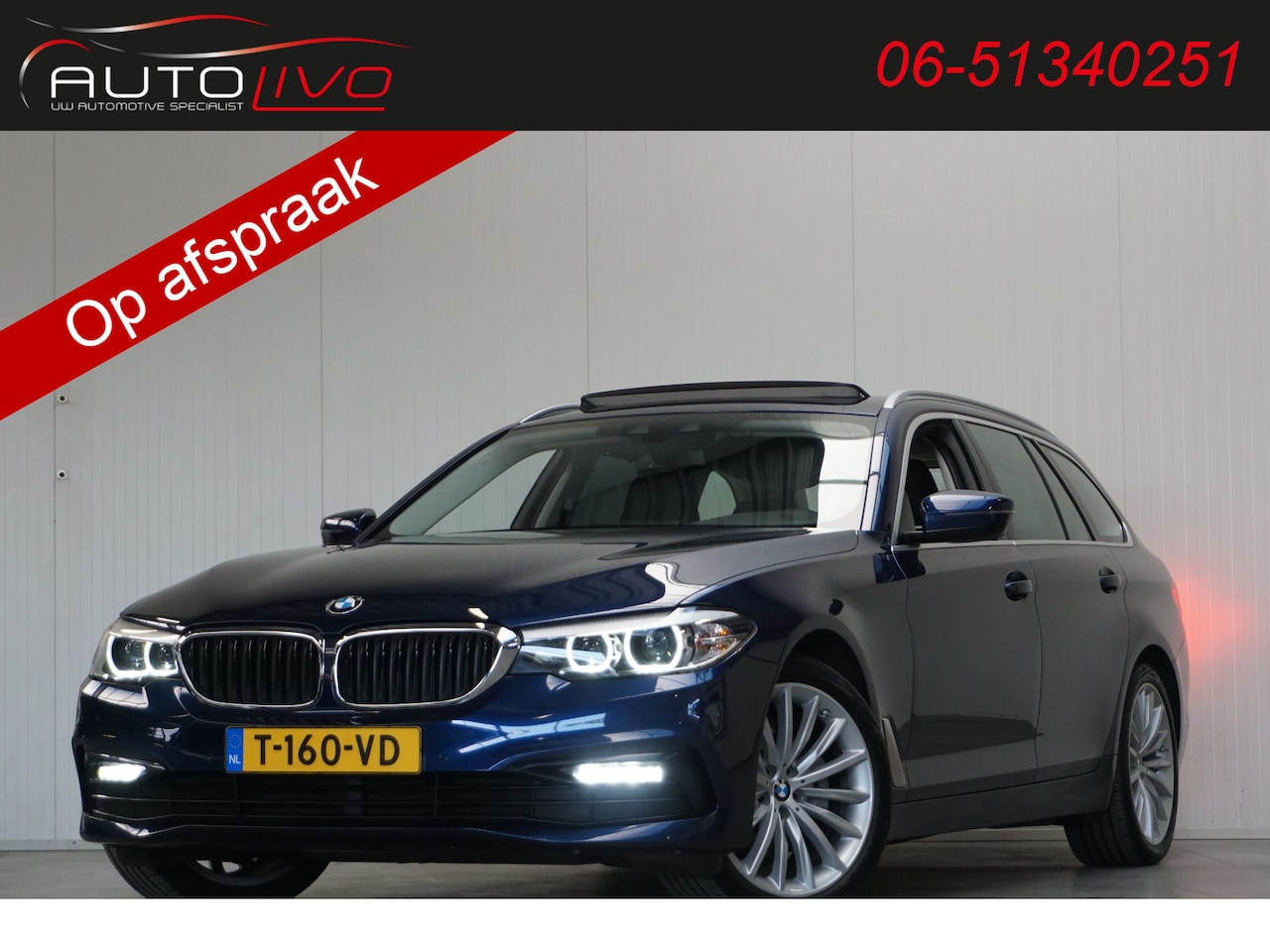 BMW 5-serie Touring - 520d xDrive High Executive Edition PANO LEDER NAVI PRO XENON LED LUCHTVERING etc. - AutoWereld.nl