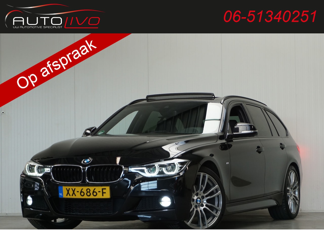 BMW 3-serie Touring - 320d M Sport 190 PK! PANO LEER LED G. NAVI ST. VERW. etc. - AutoWereld.nl