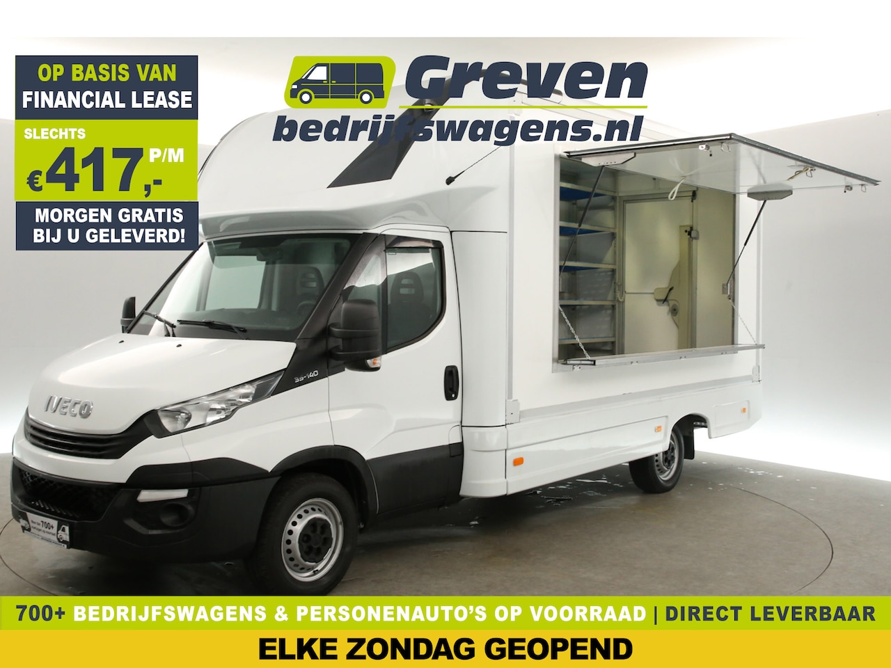 Iveco Daily - 35S14 2.3 410 | Foodtruck | Verkoopwagen | Camper | Zijdeur | Achterdeur | Luifel | Kasten - AutoWereld.nl