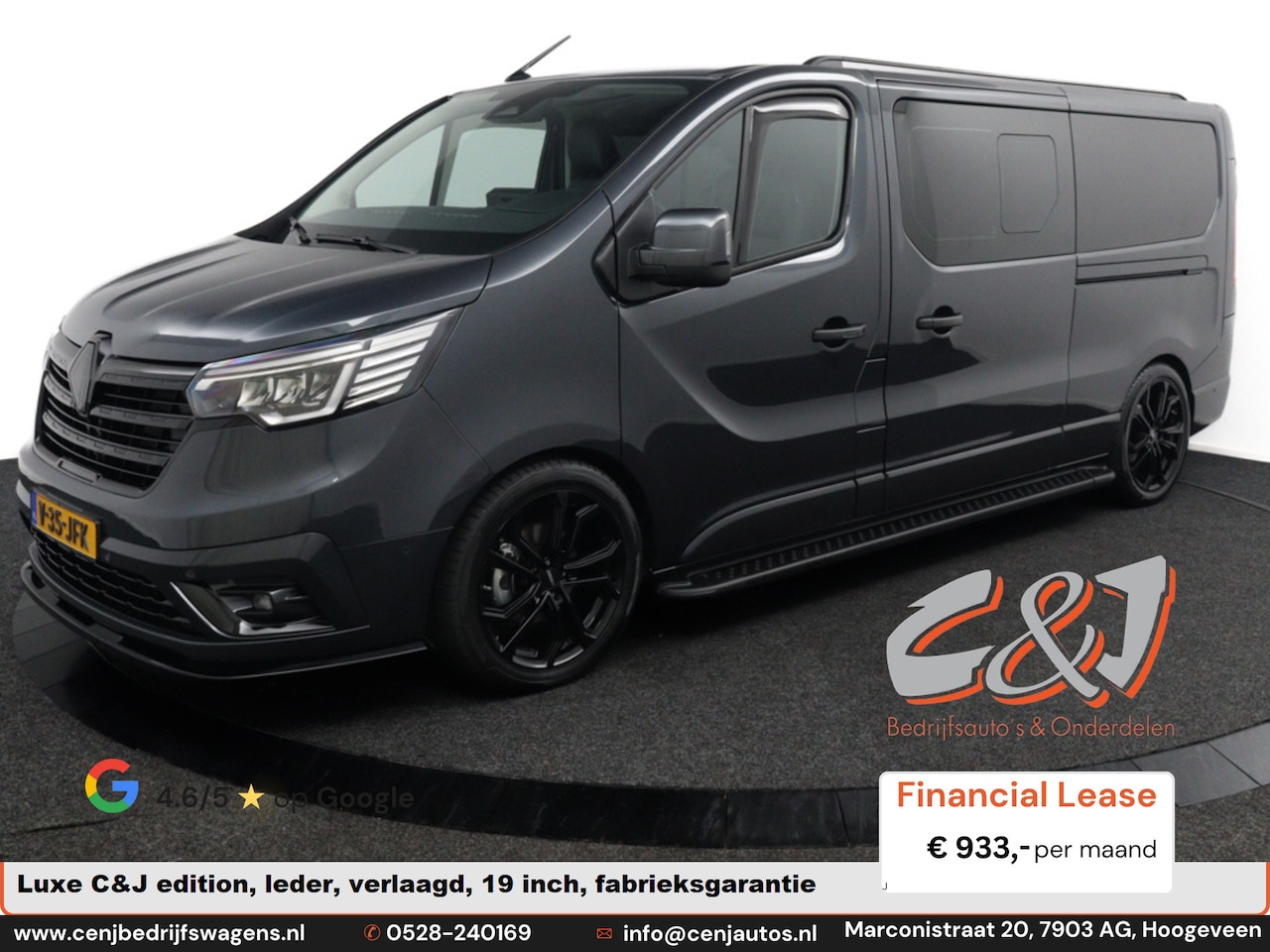 Renault Trafic - 2.0 Blue dCi 170 L2 Extra Dubbele Cabine dikste van nl leder navi verlaagd aut 19 inch lea - AutoWereld.nl