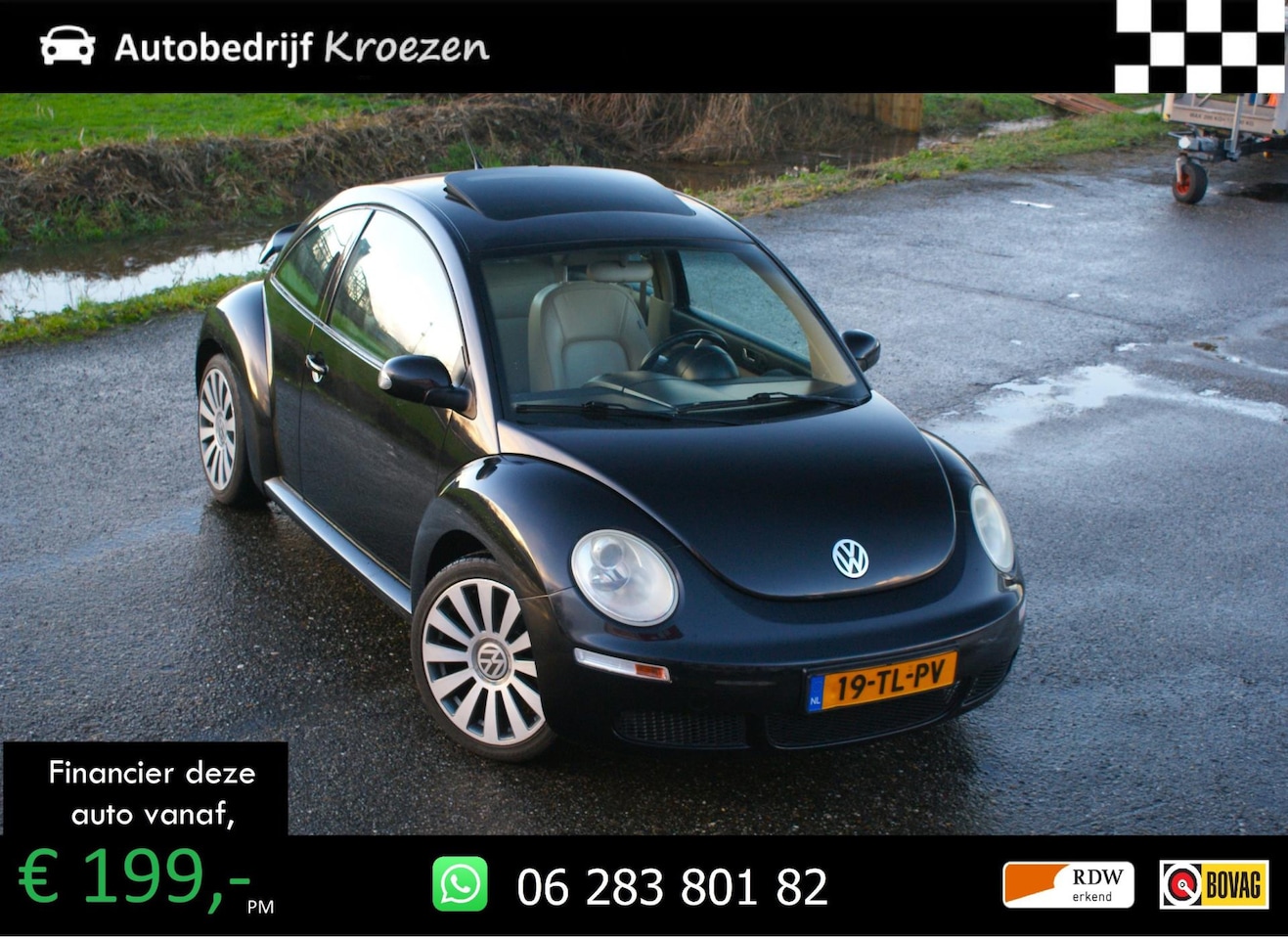 Volkswagen New Beetle - 2.0 Highline | Org NL | Schuifdak | Leder | Stoelverwarming | Airco | - AutoWereld.nl