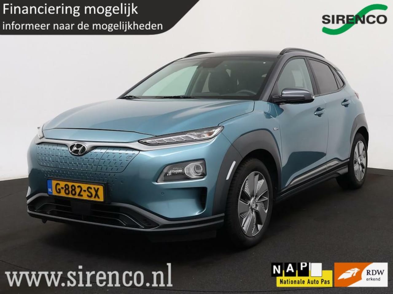 Hyundai Kona Electric - EV Premium 64 kWh leder stoelverwarming+koeling adaptive cruise & climate control carplay - AutoWereld.nl