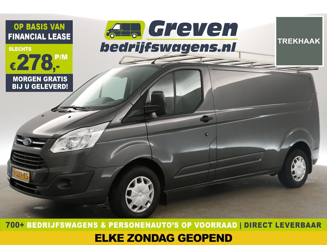 Ford Transit Custom - 290 2.0 TDCI L2H1 Airco Cruise Parkeersensoren 3 Persoons Imperiaal Trekhaak - AutoWereld.nl