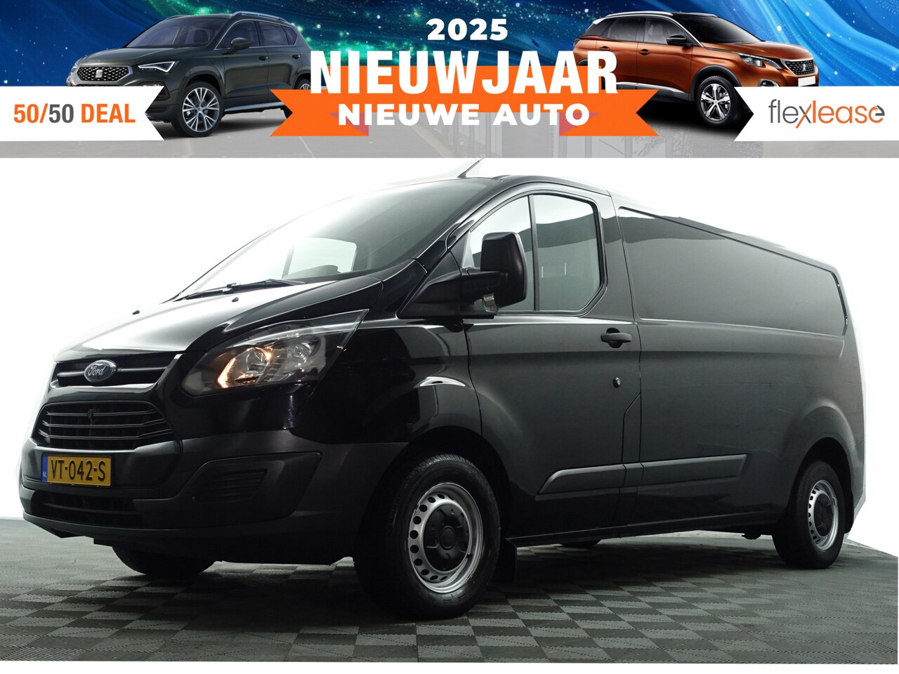 Ford Transit Custom - 290 2.2 TDCI L2 Edition- 3 Pers, Bluetooth Audio, Cruise, Clima, Elek Pakket, Grijs kentek - AutoWereld.nl