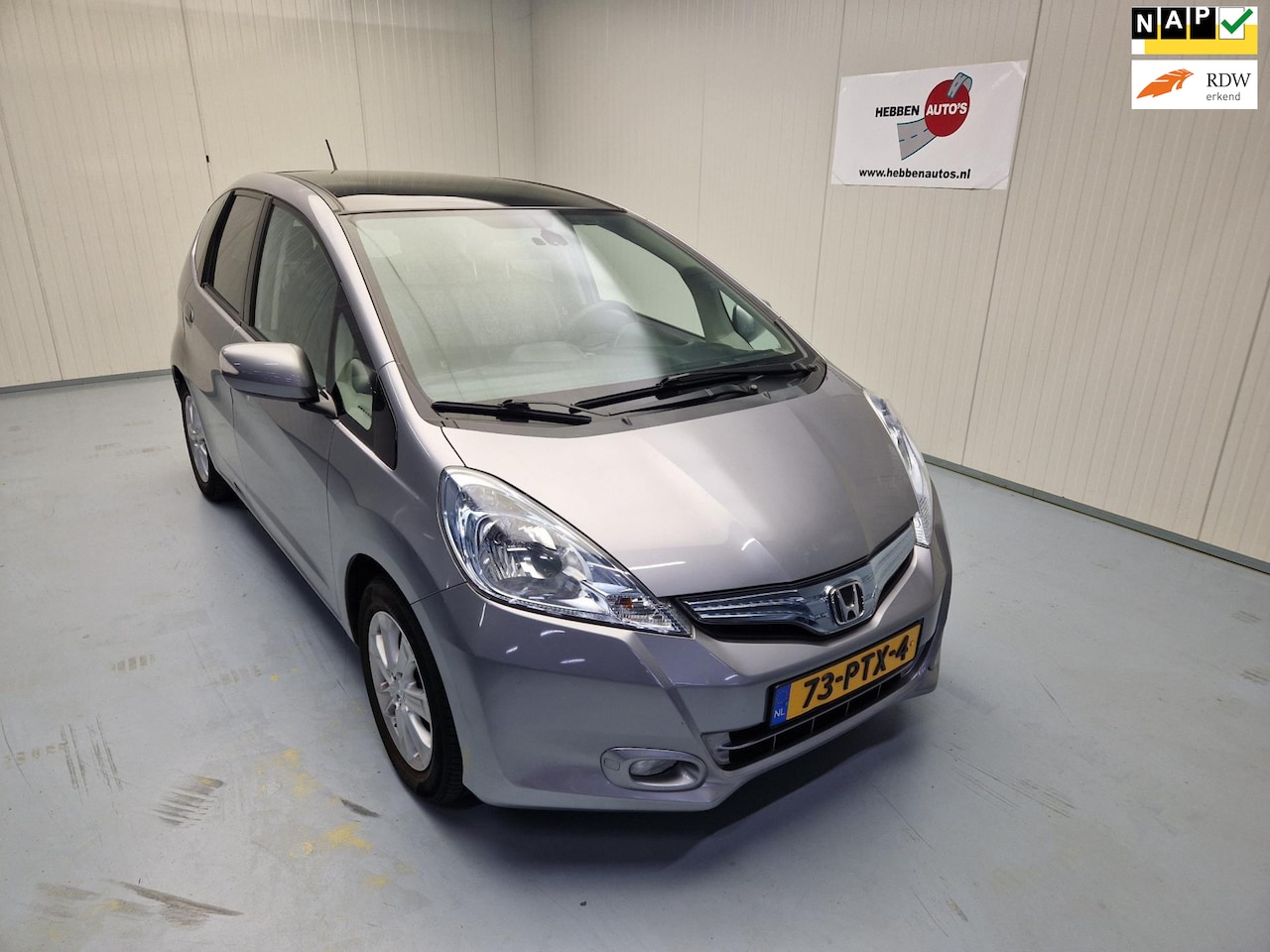 Honda Jazz - 1.4 Hybrid Exclusive Leer Pano Dak Airco Ecc Cruise Control Pdc Trekhaak - AutoWereld.nl