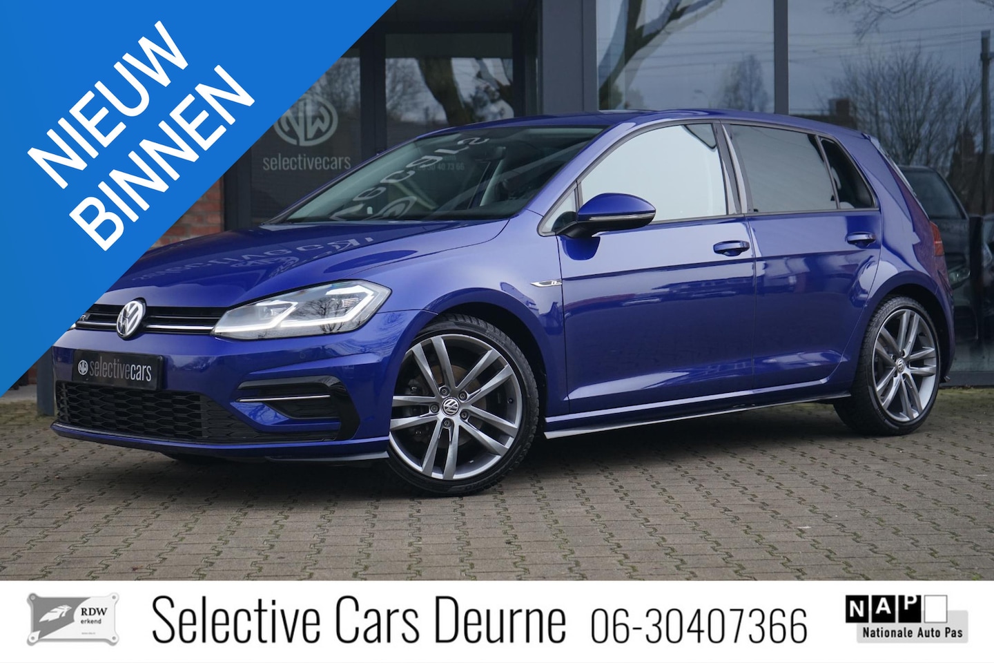 Volkswagen Golf - VII Golf TSI R-line , Lapiz blauw, Keyless, LED, Navi, - AutoWereld.nl