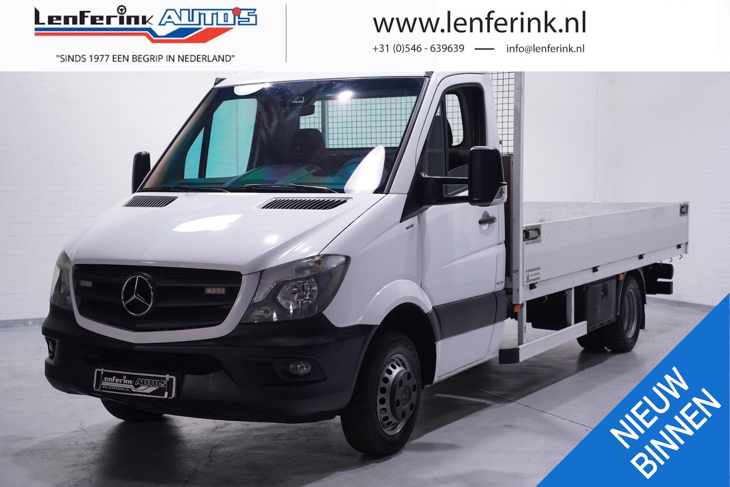 Mercedes-Benz Sprinter - 516 CDI 163 pk Pick Up/Open Laadbak Trekhaak 3500 kg, Airco, Cruise Control, 3-Zits, NL Au - AutoWereld.nl