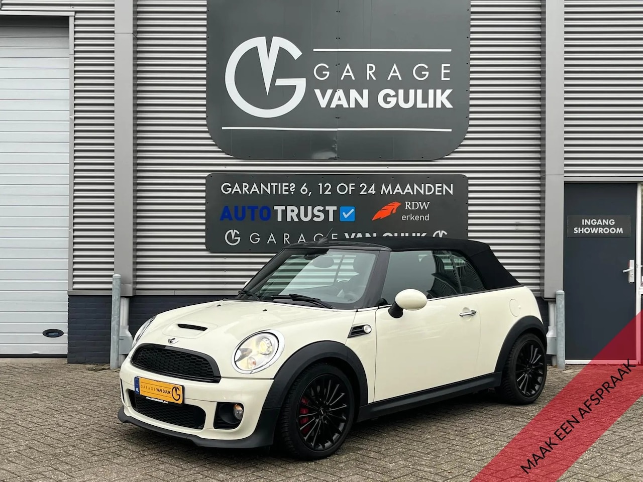 MINI Cabrio - Mini 1.6 122PK Cooper Chili JCW Clima,Cruise,Navi,Panodak,Leder/Stof,Bluetooth,Stoelverw., - AutoWereld.nl