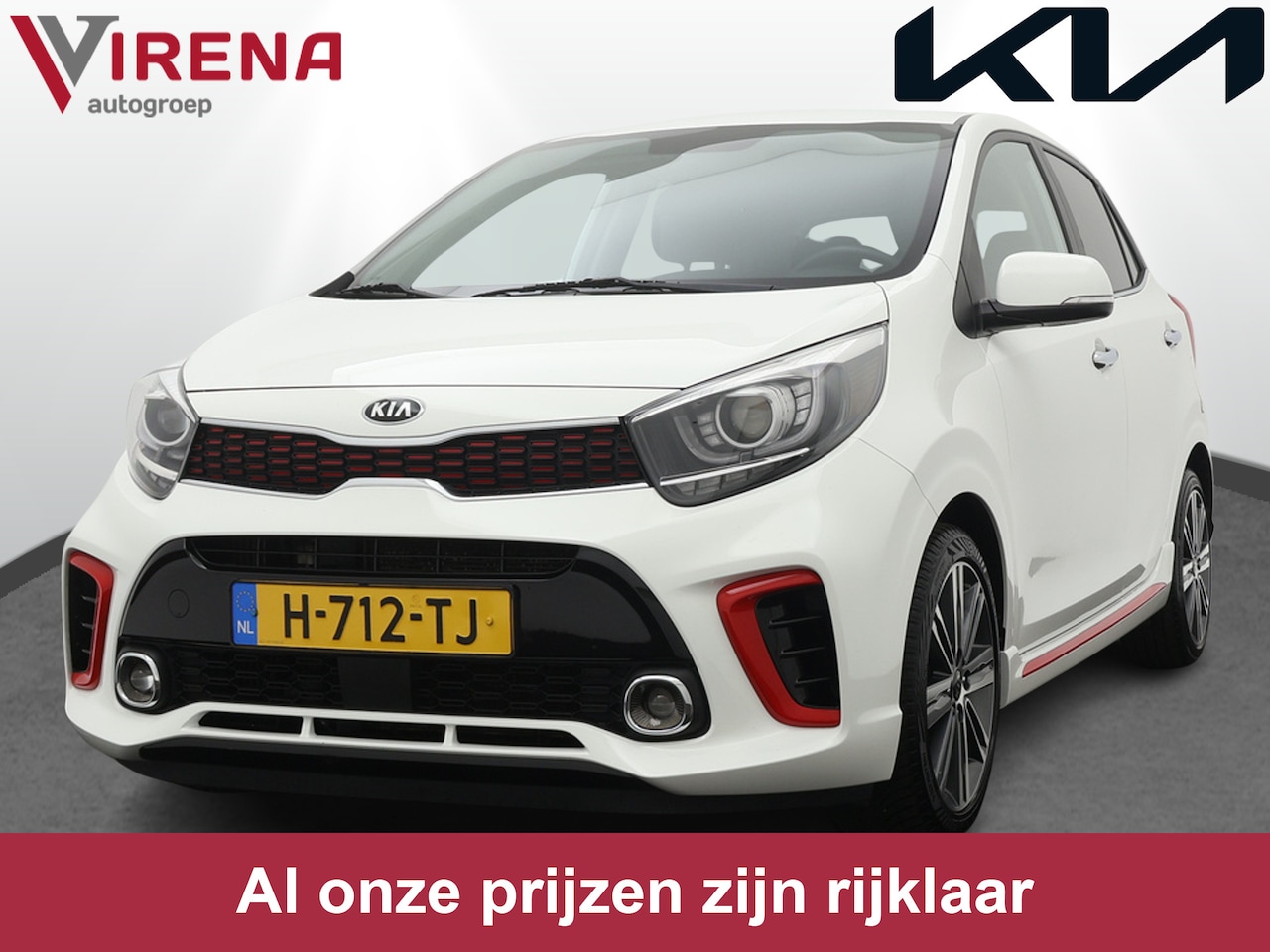 Kia Picanto - 1.0 T-GDI GT-Line 100 PK! - Cruise Control - Stoelverwarming - Climate Control - Navigatie - AutoWereld.nl