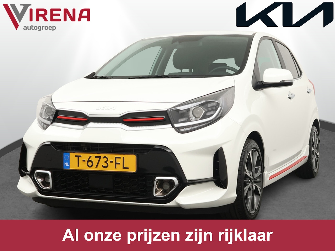 Kia Picanto - 1.0 T-GDi GT-Line 5p - Cruise Control - Leder - Climate Control - Navigatie - Apple/Androi - AutoWereld.nl