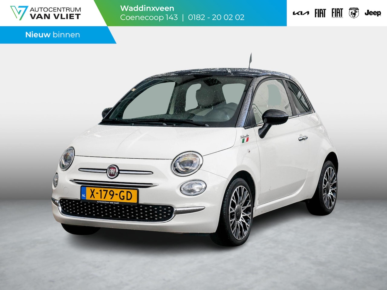 Fiat 500 - Hybrid Dolcevita | Clima | Cruise | Apple Carplay | 16" | Schuif/Kanteldak | Bicolore - AutoWereld.nl