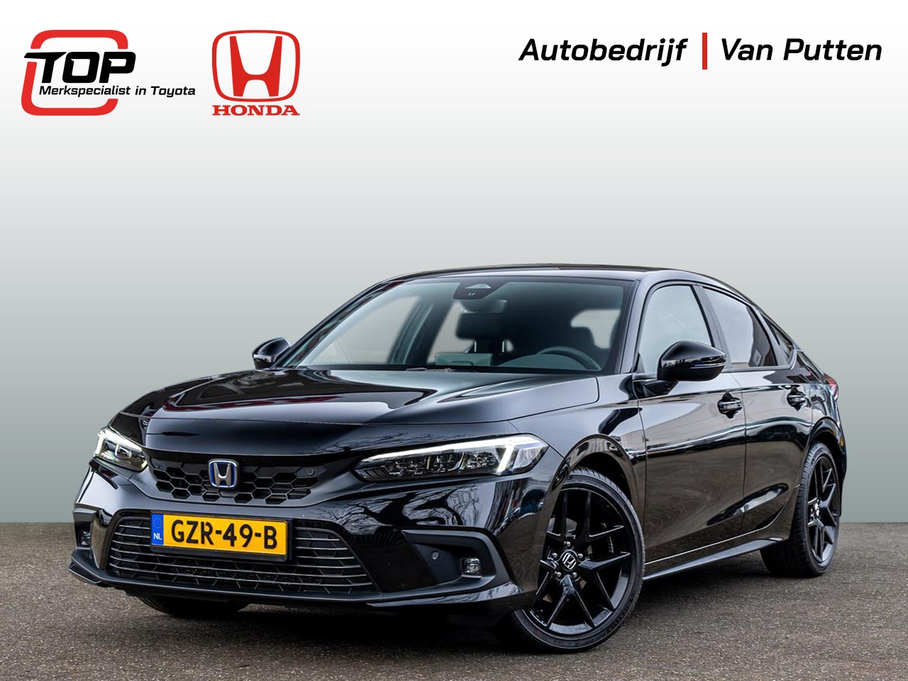 Honda Civic - 2.0 Sport | Full Hybrid | Nieuwe NL auto | 18 inch zwarte velgen | Draadloos opladen | Ada - AutoWereld.nl