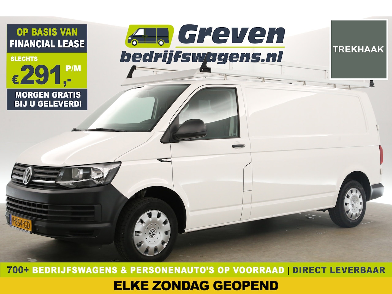 Volkswagen Transporter - 2.0 TDI L2H1 Airco Cruise Parkeersensoren Navigatie Imperiaal Trekhaak - AutoWereld.nl