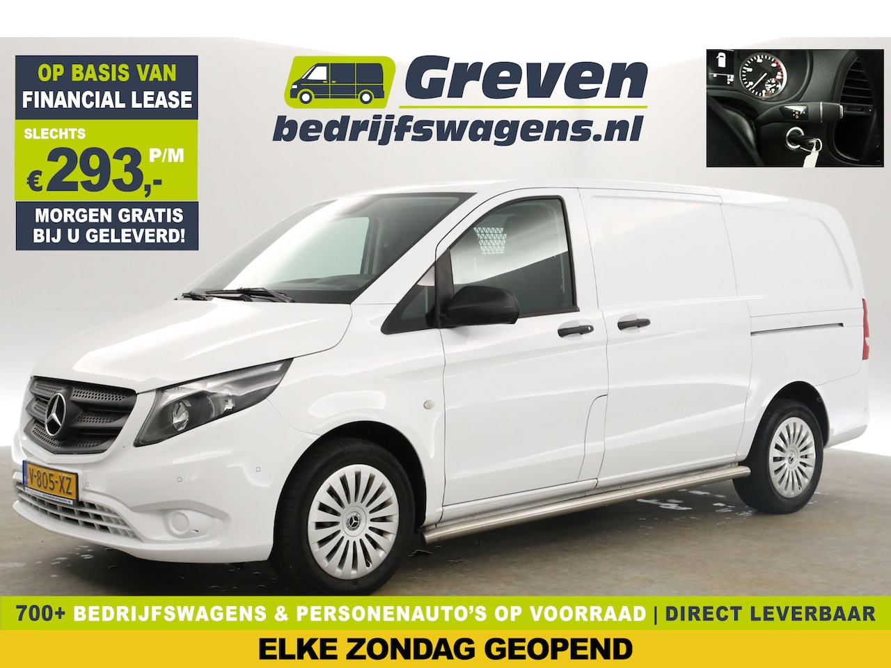 Mercedes-Benz Vito - 114 CDI Lang Automaat Airco Cruise Camera Navigatie 3 Persoons 2xSchuifdeur Elektrpakket - AutoWereld.nl