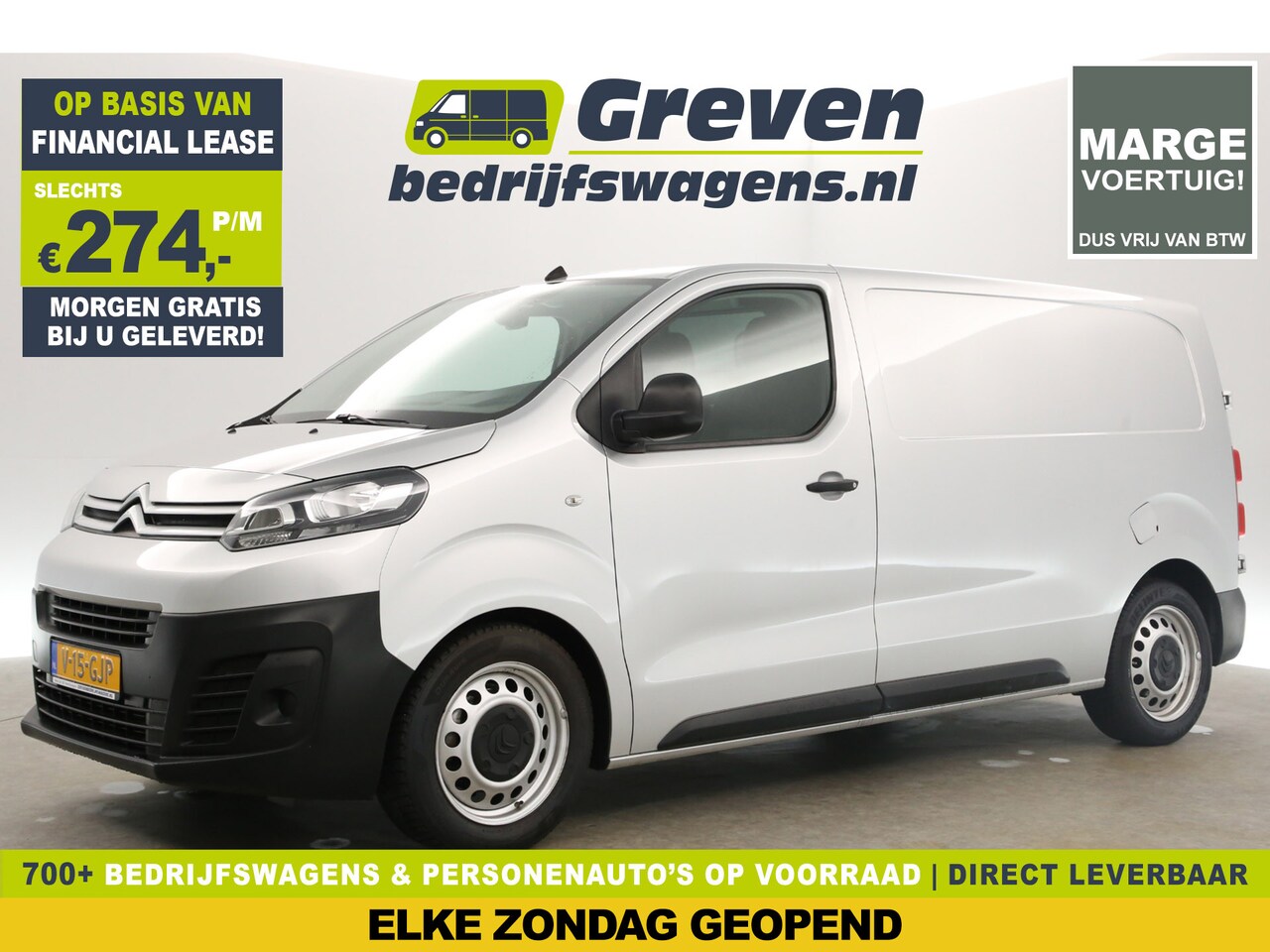 Citroën Jumpy - 1.6 BlueHDI L2H1 | Marge | Airco Cruise Carplay Navi PDC Schuifdeur Elektrpakket - AutoWereld.nl