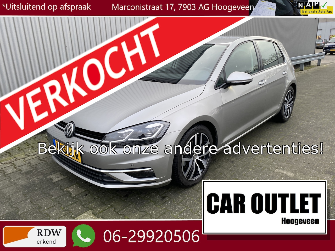 Volkswagen Golf - 1.5 TSI Highline 108Dkm. AUTOMAAT, 5-Drs, Dig.Cockpit, Navi, Clima, Keyless, Xenon, LM, Tr - AutoWereld.nl