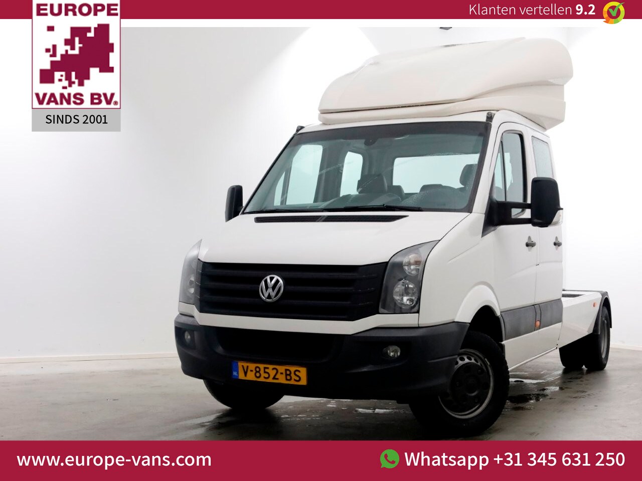 Volkswagen Crafter - 50 2.0 TDI 163pk E6 BE-Trekkker met dubbele cabine Trekgewicht 4490kg 11-2016 - AutoWereld.nl