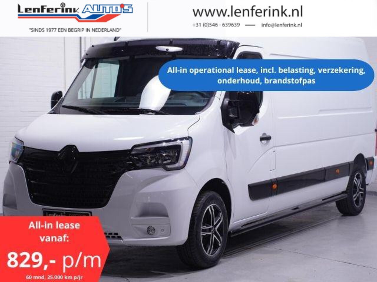 Renault Master - 2.3 DCi 135 pk L3H2 Operational Lease Black Style Edition Navi, Camera, 17" LMV, Sidebars - AutoWereld.nl