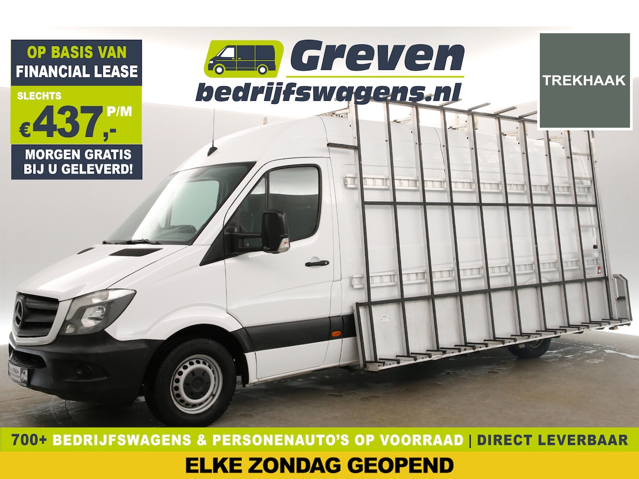 Mercedes-Benz Sprinter - 316 CDI L4H2 Glasresteel Airco 3 Persoons Glaswagen Elektrpakket Schuifdeur Trekhaak - AutoWereld.nl