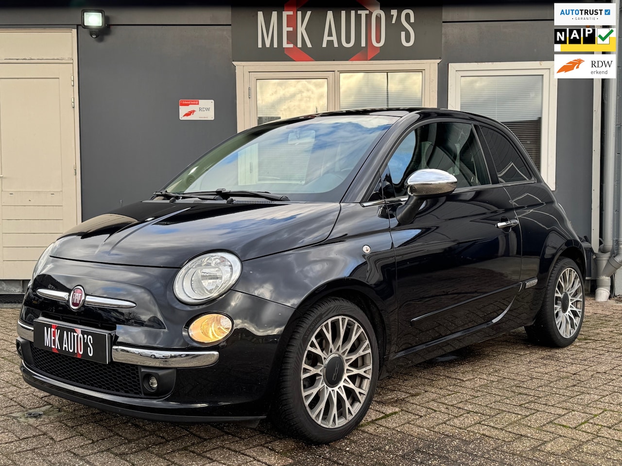 Fiat 500 - 0.9 TwinAir Lounge|Pano|Airco|Rood Leder|Luxe| - AutoWereld.nl