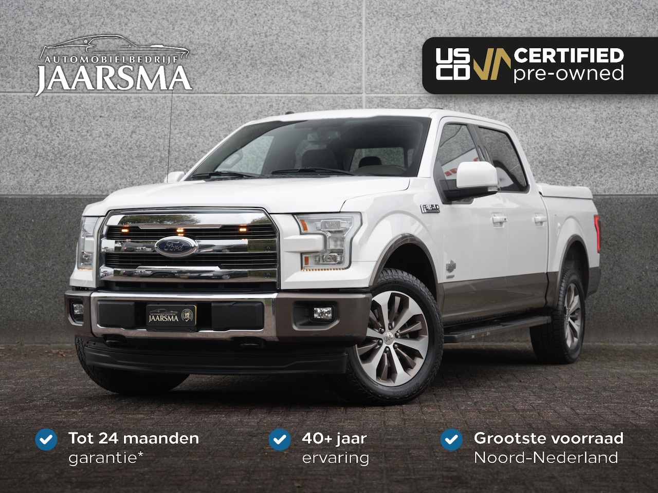 Ford F150 - USA King Ranch 3.5L V6 Ecoboost SuperCrew |Panoramadak |Gespoten cover |Lederen bekleding - AutoWereld.nl