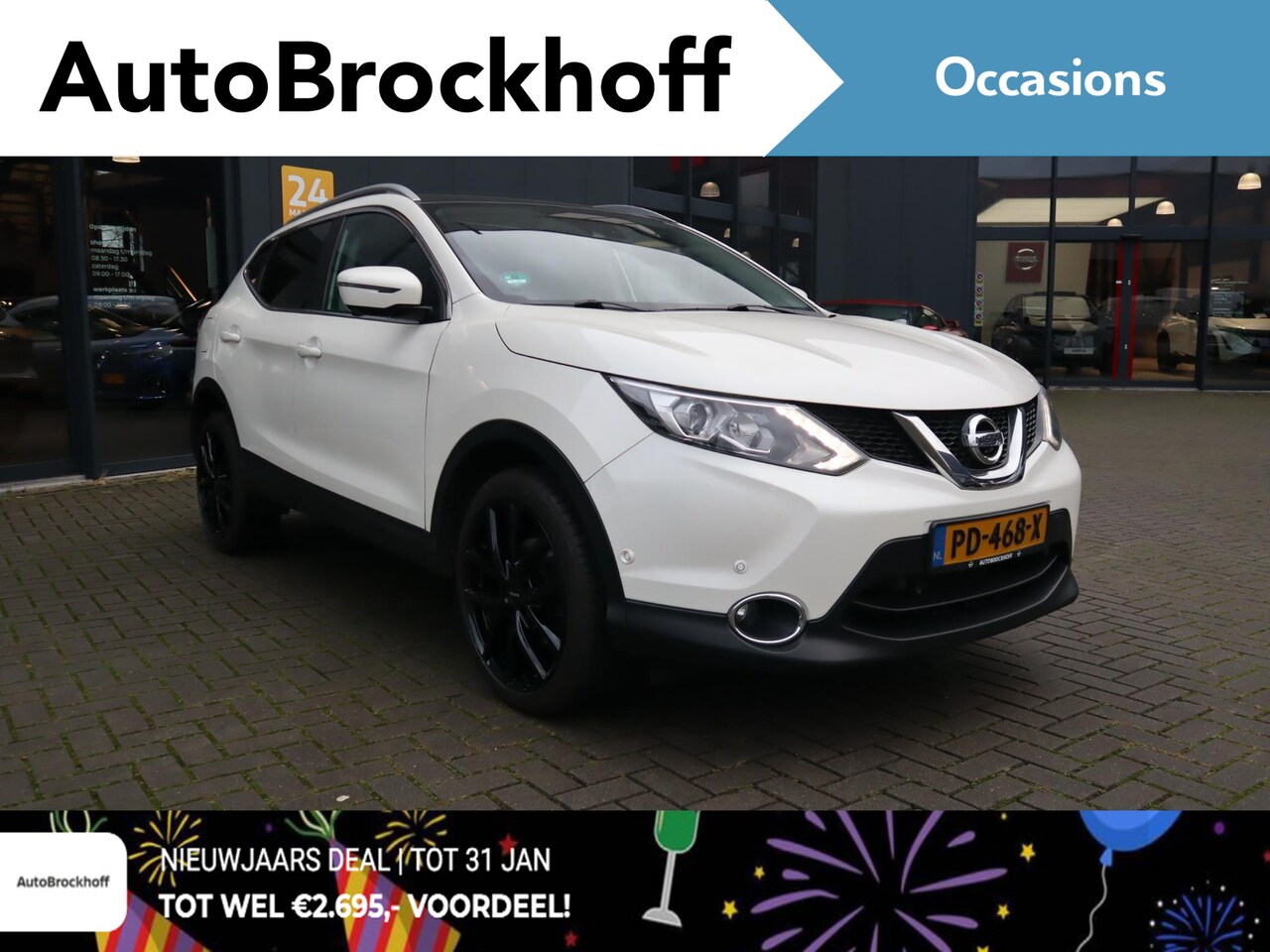 Nissan Qashqai - 1.2 Tekna | Automaat | Lederen bekleding | Panorama dak | Lichtmetalen velgen | Camera's r - AutoWereld.nl