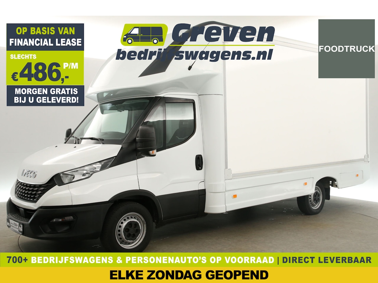 Iveco Daily - 35S14 2.3 Foodtruck | Camper | 3500kg | Verkoopwagen | Bakwagen | Zijdeur | Laadbak | Acht - AutoWereld.nl