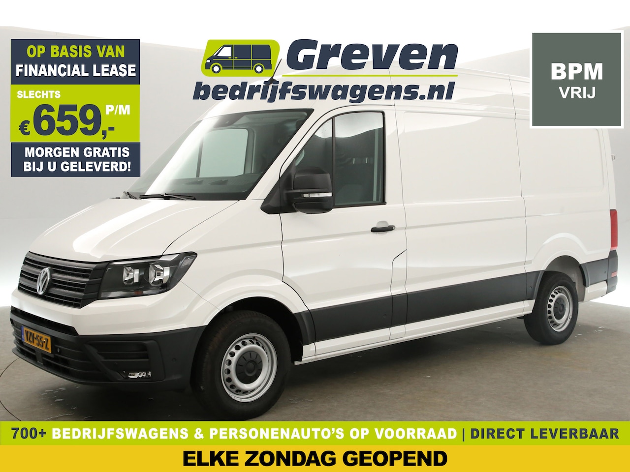 Volkswagen Crafter - 30 2.0 TDI L3H3 BPM Vrij | 140PK | 3000KG Trekgew. Airco Cruise Carplay Navi PDC 3 Persoon - AutoWereld.nl