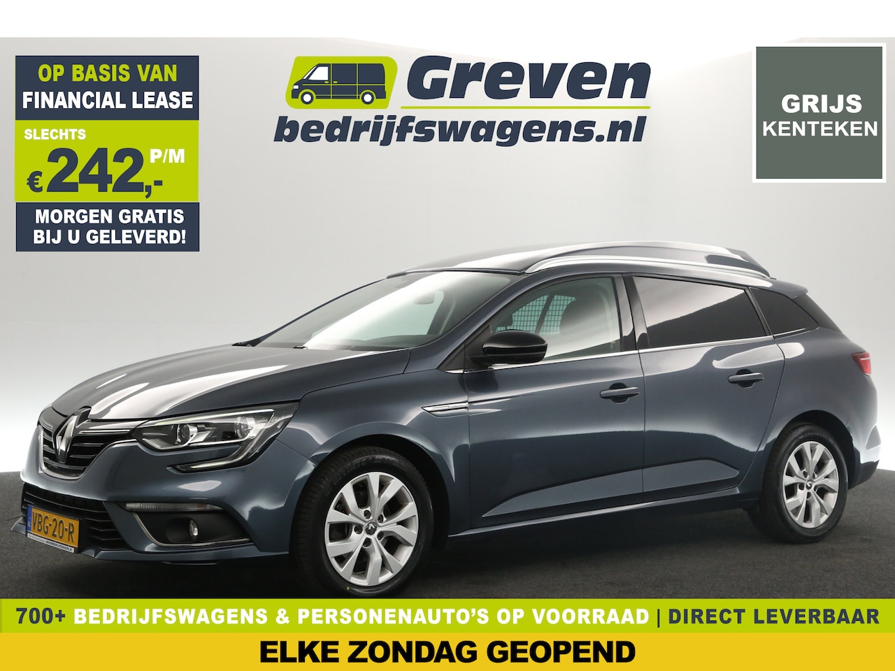 Renault Mégane - Energy TCe Limited VAN | Grijs kenteken | Clima Cruise Carplay Navi PDC LED 16''LMV - AutoWereld.nl