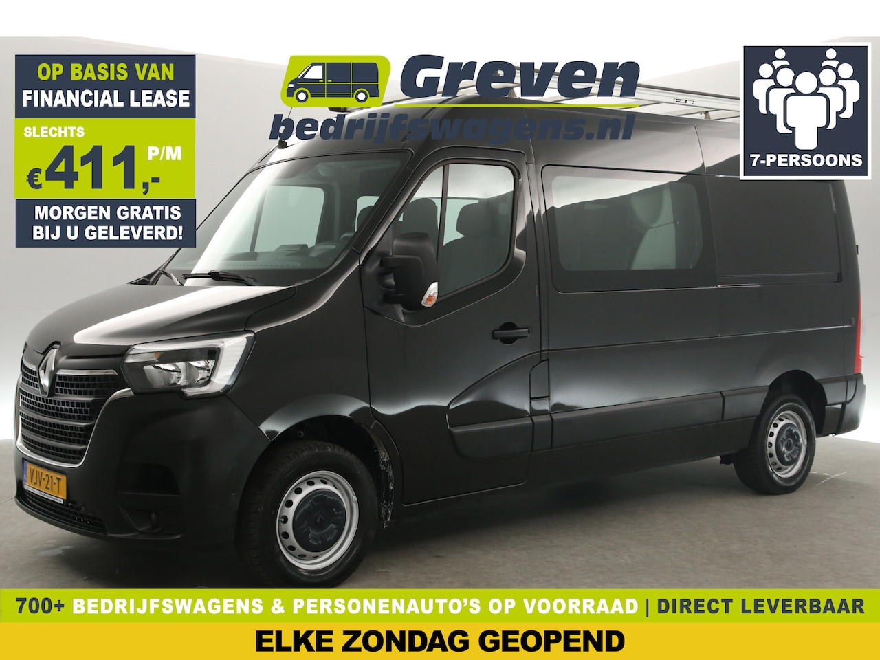 Renault Master - T35 2.3 dCi L2H2 7 Persoons | Dubbele Cabine Airco PDC Imperiaal Ladder Elektrpakket Trekh - AutoWereld.nl