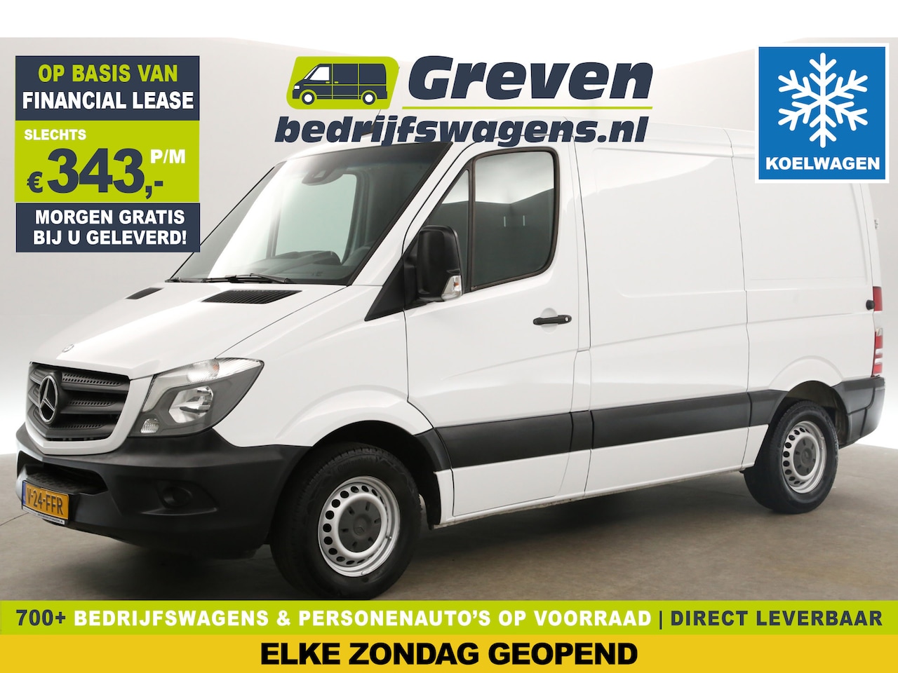 Mercedes-Benz Sprinter - 313 2.2 CDI 325 L1H1 Koelauto Airco Koelwagen Stoelverwarming 3 Persoons Trekhaak - AutoWereld.nl