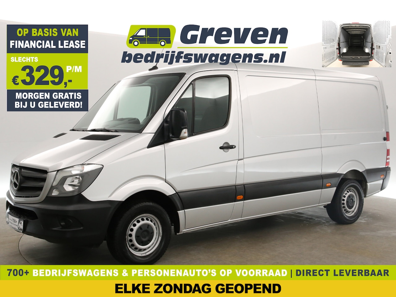 Mercedes-Benz Sprinter - 314 CDI L2H1 143PK Airco Stoelverwarming Elektrpakket Bluetooth Schuifdeur Treeplank - AutoWereld.nl